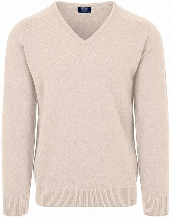 William Lockie V-Neck Lambswool Linen