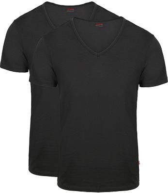 Levi's T-shirt V-hals sort 2-pak