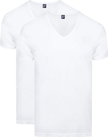 Alan Red Dean V-Neck T-shirt White 2-Pack