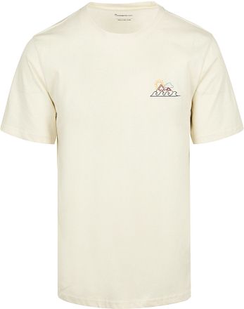 KnowledgeCotton Apparel T-skjorte Hvit Trykk på brystet