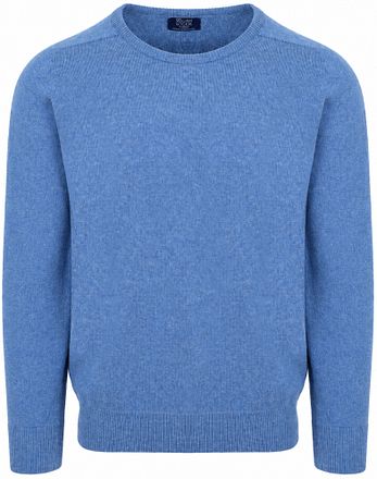 William Lockie Pullover Lammwolle Jeans Blau