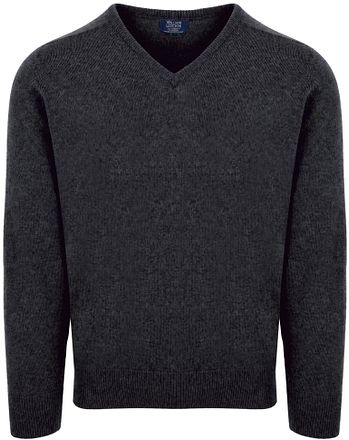 William Lockie V-hals Ull Charcoal Grå