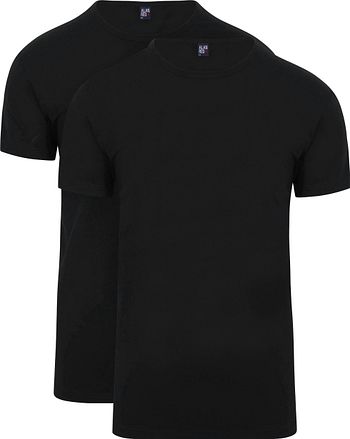 Alan Red Ottawa T-shirt Stretch Black 2-Pack
