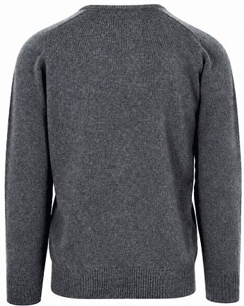 William Lockie V-Neck Lambswool Cliff Grey