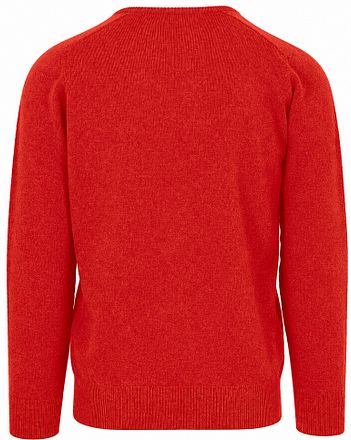 William Lockie V-Ausschnitt Pullover Lammwolle Dubonnet