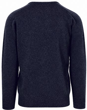 William Lockie V-hals Lammeuldstrøje Oxford Blue