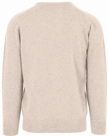 William Lockie V-hals Lammeuldstrøje Linen