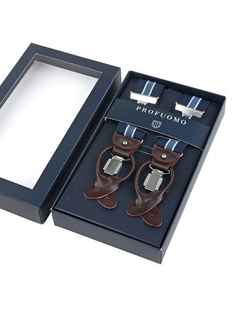 Profuomo Suspenders Navy-Lightblue