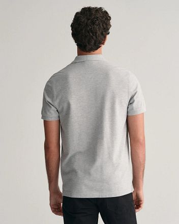 GANT Shield piqué-poloshirt grå