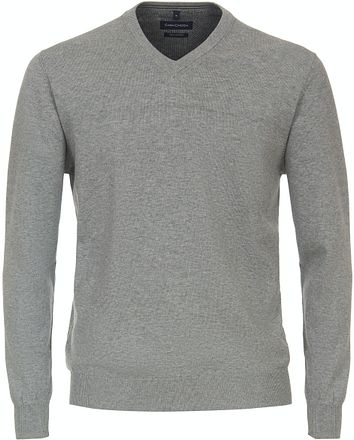 CASAMODA Pullover V-Ausschnitt Grau