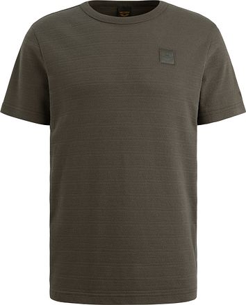 PME Legend T-Shirt Jacquard Stripe Beluga Green