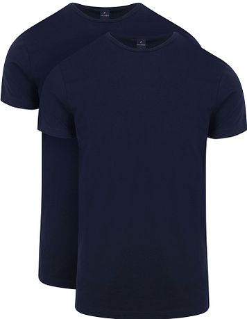Suitable Ota T-Shirt col Rond Marine 2-Pack