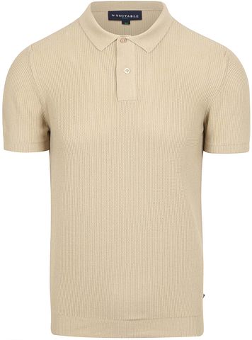 Suitable Respekt Polo Struktur Gestrickt Beige