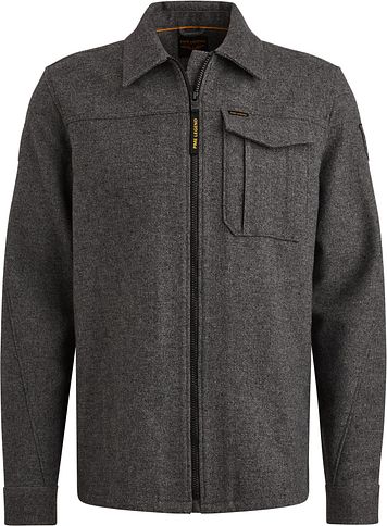 PME Legend Surchemise Wool Blend Herringbone Gris