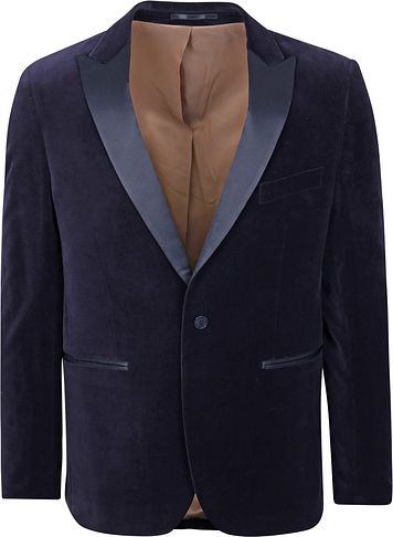 Suitable Smoking Blazer Velvet Marine