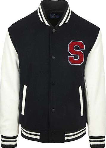 Steppin' Out Varsity Embroidery Jacket Navy 