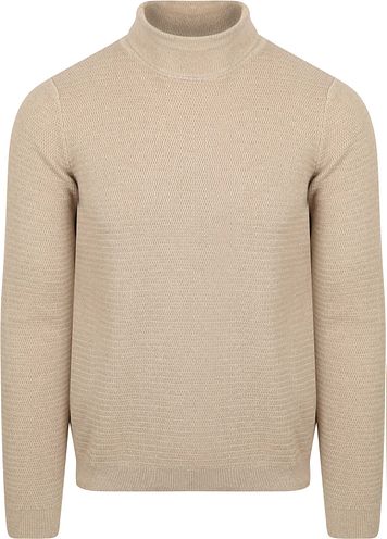 Suitable Turtleneck Pullover Structure Melange Sand