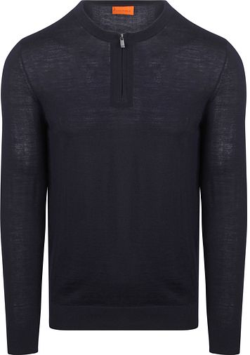 Suitable Crew Zip Merino Navy