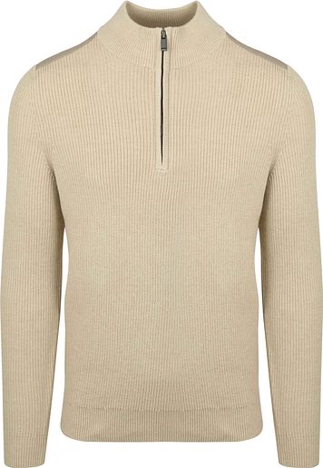 Suitable Pull Demi-Zip Patch Ecru