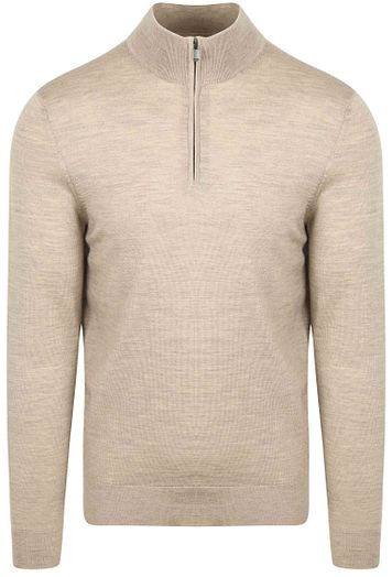 Suitable Merino Half Zip Trøje Sand