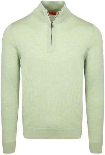 Suitable Merino Half Zip Pullover Hellgrün