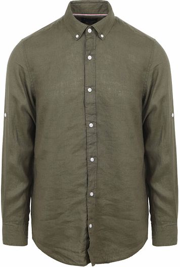 Suitable Skjorte i Grøn Linned