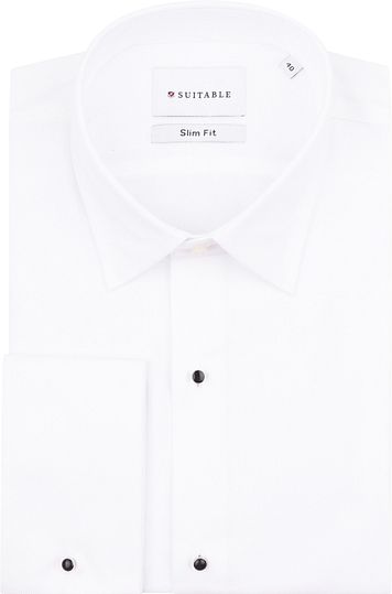 Suitable Hvidt Smoking Skjorte Slim-Fit