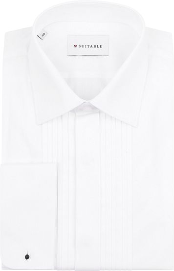 Chemise de smoking plissée Blanc