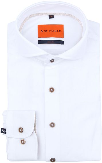 Suitable Herringbone Shirt White