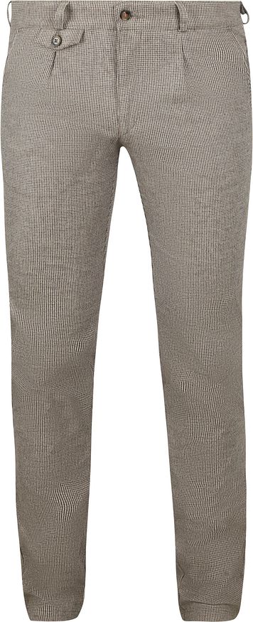 Suitable Chino i Pico Plissé Flanell Print Beige