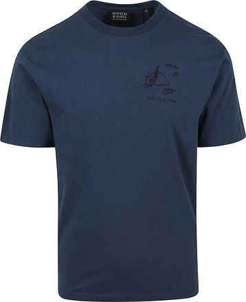 Scotch And Soda T-skjorte Marineblått Print