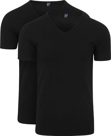 Alan Red Oklahoma T-skjorte Stretch Svart (2-pakning)