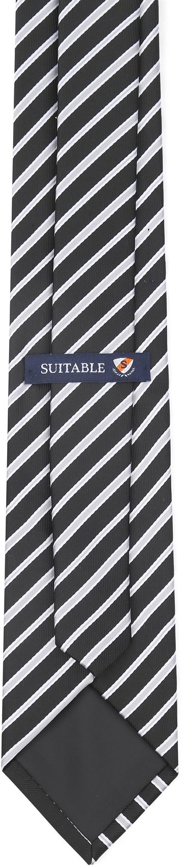 Suitable Tie Stripe Black Product / Achterkant