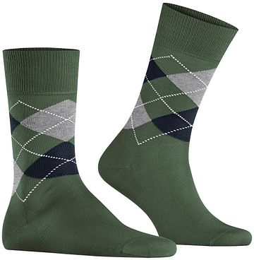 Calcetines Burlington Manchester de rombos en verde 7982 Product
