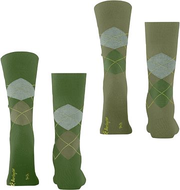 Burlington Everyday calcetines pack de 2 pares verde 7656 Product / Achterkant