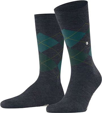 Burlington Edinburgh calze in lana blu navy melange 6273 Product