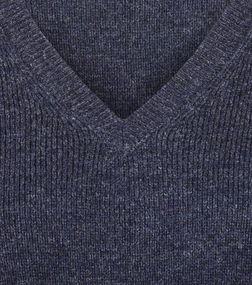 Steppin' Out Pull Femme Col V Laine D'Agneau Marine Product / Detail