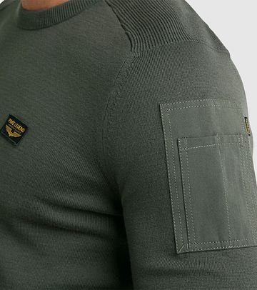 PME Legend Buckley Sweater Olive Green Model / Detail