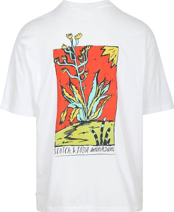 Scotch & Soda T-shirt Imprimé Dos Blanc Product / Achterkant