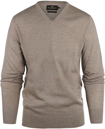 Steppin' Out Merinoull Genser med V-hals Taupe