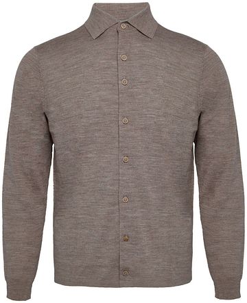 R2 Amsterdam Knitted Pull Shirt Merino Taupe Product