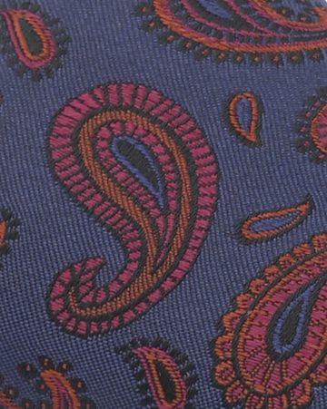 Suitable Pochette de Costume Soie Paisley Marine Product / Detail
