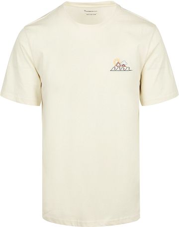 KnowledgeCotton Apparel T-shirt Hvid Tryk på brystet Product