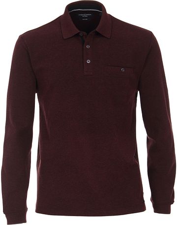 Casa Moda Poloshirt LS Bordeaux Rot Product