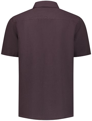 No Excess Chemise Manches Courtes Mélange Lin Marron Product / Achterkant