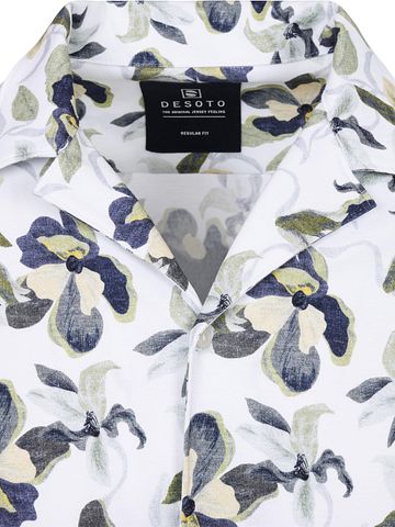 Desoto Chemise Manches Courtes Festival Blanche Vert Product / Detail