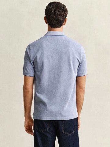 Gant 2Tone Piqué Polo Shirt Blue Model / Achterkant