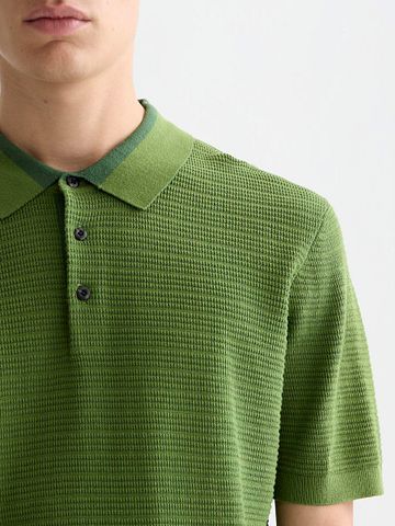 Scotch & Soda Strikket Polo Structure Grønn Model / Detail