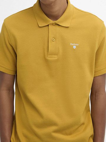 Barbour Polo Piqué Jaune Ochre Model / Detail