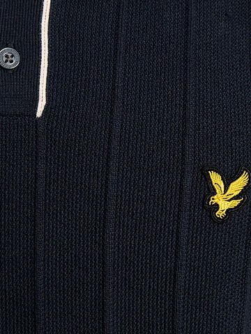 Lyle and Scott Poloshirt Knitted Tipped Dark Navy Model / Detail